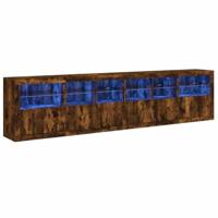 Dressoir met LED-verlichting 283,5x37x67 cm gerookt eikenkleur - thumbnail