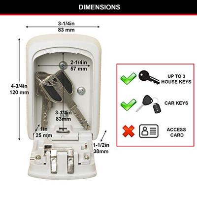 MASTER LOCK Secure Key Box - Maat M - Wit - Key Chest - Veilige opslag