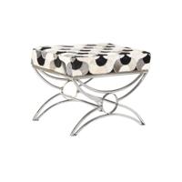 Kruk DKD Home Decor 53 x 40 x 43 cm Zilverkleurig Zwart Staal Wit - thumbnail