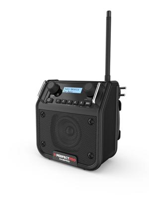 PerfectPro DABPRO Bouwradio DAB+, VHF (FM) AUX, Bluetooth Stofvast, Spatwaterbestendig, Stofdicht Zwart