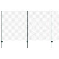 VidaXL Hek met paal groen 1,4 x 10 m staal en pvc - thumbnail