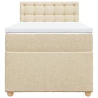 Boxspring met matras stof crèmekleurig 80x200 cm - thumbnail