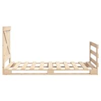 Bedframe met hoofdbord massief grenenhout 90x200 cm - thumbnail