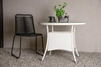 Nohr Ronde Bistrotafel 'Camron' Wicker, 90cm, kleur Wit - thumbnail