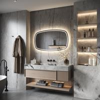 HIPP Design Phantom Spiegel - LED Ovaal 160x74 cm - Directe & Indirecte LED Verlichting met Spiegelverwarming. Kleurenwissel & Touch Dimmer - thumbnail