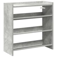 VidaXL Schoenenrek 60x25x62 cm bewerkt hout betongrijs - thumbnail