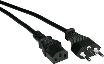 VALUE voedingskabel (CH), zwart, 3 m