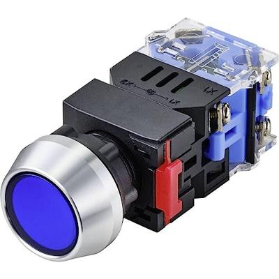 TRU COMPONENTS TC-9428128 LAS0-L-11Z/B/12V Drukschakelaar 250 V 5 A 1x uit/aan Continu Blauw IP40 1 stuk(s)