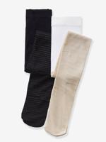 Set van 2 feestelijke meisjes panty's set iriserend beige - thumbnail