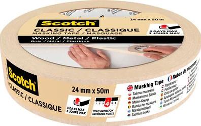 Scotch classic afplaktape, ft 24 mm x 50 m Scotch classic afplaktape, ft 24 mm x 50 m