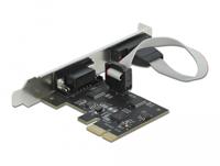 Delock 90001 PCI Express x1-kaart naar 2 x seriële RS-232 - thumbnail
