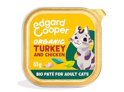 Edgard & Cooper biologisch kalkoen en kip paté nat kat kuipjes 16 x 85gr