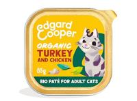 Edgard & Cooper biologisch kalkoen en kip paté nat kat kuipjes 16 x 85gr - thumbnail