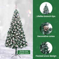 VidaXL Kunstkerstboom groen 210 cm pvc en staal en kunststof - thumbnail