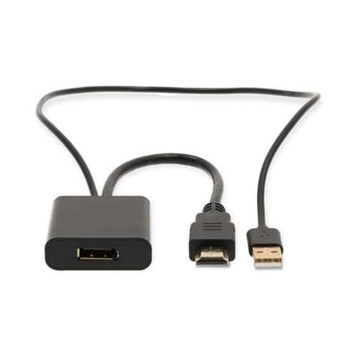 HDMI-Adapter | HDMI Connector | DisplayPort Male / USB-A Male | Verguld | Recht | PVC | Zwart | 1