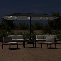 VidaXL Parasol dubbel dak met led 449x265 cm zwart - thumbnail