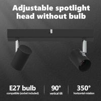 VidaXL Plafondspot met schijnwerpers zwart 26 x 6,5 x 11,5 cm metaal - thumbnail