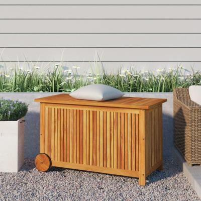 Tuinbox met wieltjes 90x50x58 cm massief acaciahout Tuinbox met wieltjes 90x50x58 cm massief acaciahout