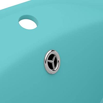VidaXL Wastafel met overloop ovaal 58,5x39 cm keramiek mat lichtgroen