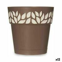 Zelfwaterende bloempot Stefanplast Cloe Bruin Plastic 15 x 15 x 15 cm (12 Stuks) - thumbnail