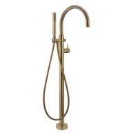 Salenzi Vrijstaande Badkraan Giro Gegalvaniseerd Geborsteld Messing Goud - thumbnail