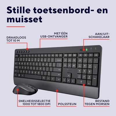 Trust Trezo draadloze deskset, uit gerecycleerd kunststof, qwerty - thumbnail