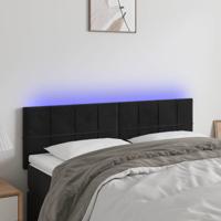 Hoofdbord LED 160x5x78/88 cm fluweel zwart - thumbnail