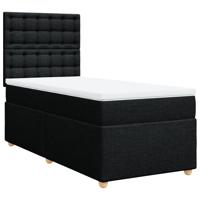 Boxspring met matras stof zwart 140x200 cm - thumbnail