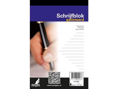 Schrijfblok A6 lijn 100 blad pak a 10 st