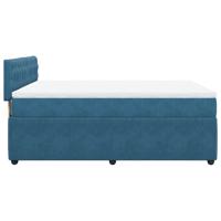 Boxspring met matras fluweel blauw 140x190 cm - thumbnail