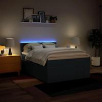 Boxspring met matras stof blauw 140x200 cm - thumbnail