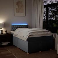 Boxspring met matras stof lichtgrijs 120x200 cm - thumbnail