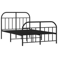 Bedframe met hoofd- en voeteneinde metaal zwart 120x190 cm - thumbnail