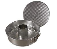 Zenker springvorm met vlakke- en tulband zilver 26cm - thumbnail