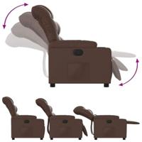 Fauteuil verstelbaar kunstleer bruin - thumbnail
