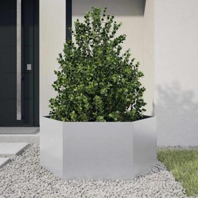 VidaXL Plantenbak zeshoek 104x90x45 cm gegalvaniseerd staal