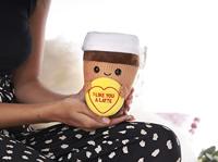 Love Hearts Koffiebeker knuffel - I like you a latte - 18 cm - thumbnail