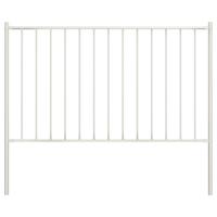 VidaXL Schuttingpaneel met palen gepoedercoat staal 1,81x1,25 m wit - thumbnail