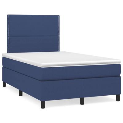 Boxspring met matras stof blauw 120x200 cm