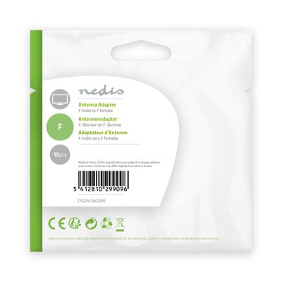 Nedis CSGP41942ME Satelliet- En Antenne-adapter F Male - F Female 10 Stuks Metaal
