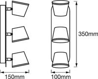 LEDVANCE 4058075399594 LED SPOT 3X7W IP44 930-940CLICK-CCTLEDV LED-plafondlamp LED GU10 20 W Wit - thumbnail