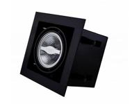 Armatuur met zwarte rand voor AR70 LED spot draaibaar en kantelbaar, wordt in het plafond gemonteerd met zichtbare zwarte rand - thumbnail