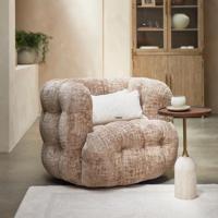 Rivièra Maison Draaifauteuil 'Arosa' Chenille, kleur Taupe - thumbnail