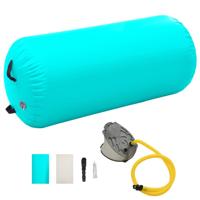VidaXL Gymnastiekrol met pomp opblaasbaar 120x90 cm pvc groen - thumbnail