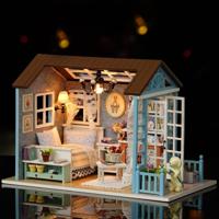 Leuke kamer houten huismeubilair DIY Dollhouse speelgoed voor kinderen Kerst en verjaardag cadeau - thumbnail