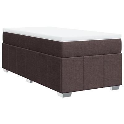 Boxspring met matras stof donkerbruin 200x200 cm