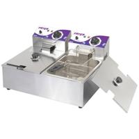 6 + 6 l Dubbele friteuse 12 l Controlelampje RVS - thumbnail