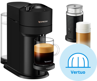 Nespresso Magimix Vertuo Next Koffiemachine + Melkopschuimer - Mat Zwart Nespresso Magimix Vertuo Next Koffiemachine + Melkopschuimer - Mat Zwart