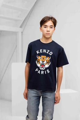Kenzo Tiger T-Shirt Kids Donkerblauw - Maat 13/14 jaar - Kleur: Donkerblauw | Soccerfanshop