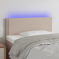 Hoofdbord LED 80x5x78/88 cm kunstleer cappuccinokleurig - thumbnail